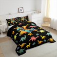 thumbnail image 3 of Manfei Personalized Gifts King Size Comforter Sets,Latter K Bedding Comforter Set,Blue Yellow Dinosaur Bedding Set,Lightweight Room Decoration Reversible,3-Piece, 3 of 8