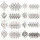 thumbnail image 1 of 1 caja de 80 piezas de dijes de flores redondas y planas de 8 estilos, conectores de eslabones de estilo tibetano, colgantes de árbol de la vida, eslabones de rombo, 1 of 9