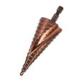 thumbnail image 1 of Amdohai 4-32mm HSS Cobalt Step Drill Bits Quick Change Two-Flute Spiral Grooved Hexagonal Shank Drilling Bits for Copper/Iron/Steel/PVC/Wood Panel, 1 of 8