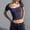 Navy womens top dressy casual, variant on Wycnly Womens Tops Dressy Casual Party Club Sexy Slim Fit Button up Going out Cropped Tees Shirts Summer Short Sleeve Crewneck Tops Solid Blouse Dark Gray s