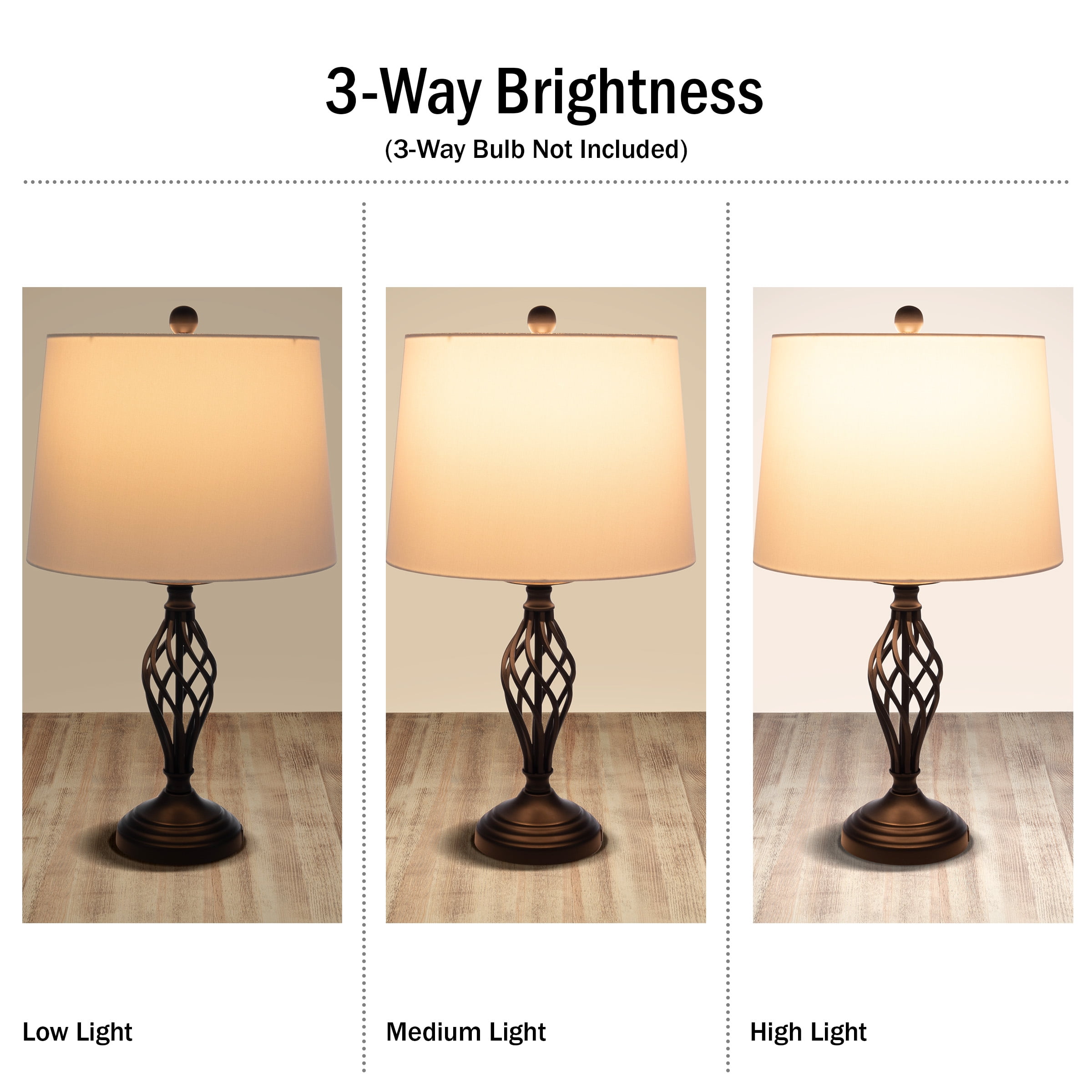 Lavish Home Set of 2 Modern Table Lamps with USB Charging Ports (Black)