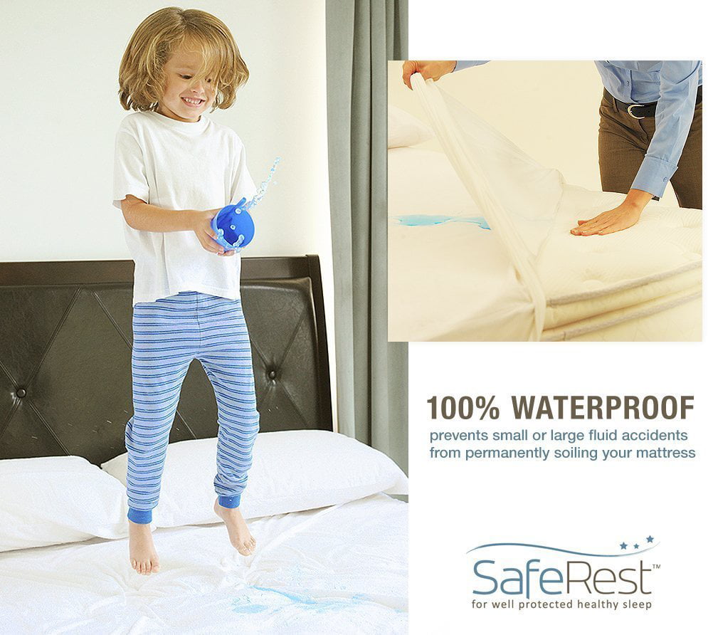 for sale online King Size SafeRest Premium Hypoallergenic Waterproof Mattress Protector 