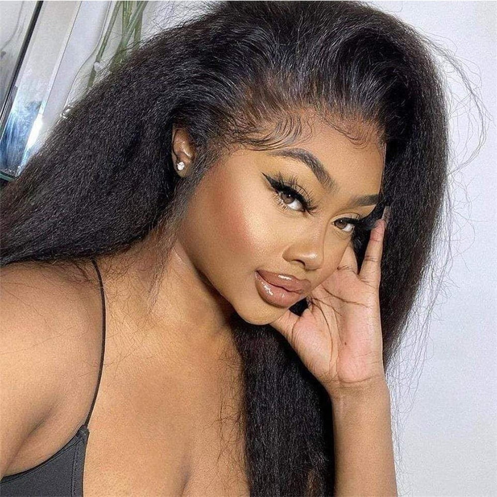 Kinky Straight Human Hair Bundles with 4×4 Lace Cosure Pre Plucked Natural Hairline