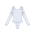 thumbnail image 3 of YiZYiF Kids Girls Shiny Metallic Long Sleeves Ballet Latin Yoga Dance Leotard, 3 of 7