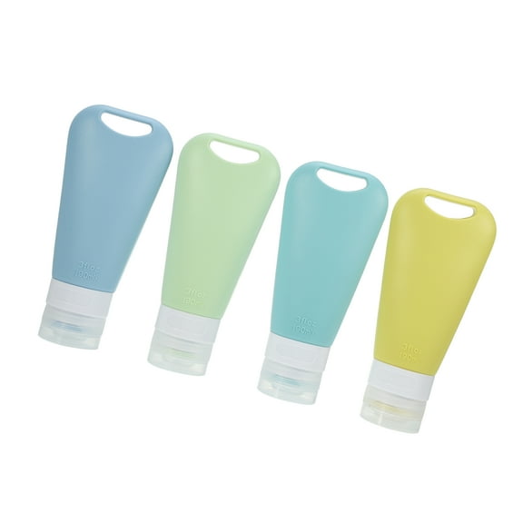 Vocoste 4 Pcs Silicone Travel Bottles for Toiletries 3 oz Travel Size Container Yellow