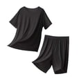 thumbnail image 4 of yillto Mens Pajama Sets 2 Piece Short Sleeve Shirts Tops and Pjs Bottoms for Loungewear Sleepwear, 4 of 7