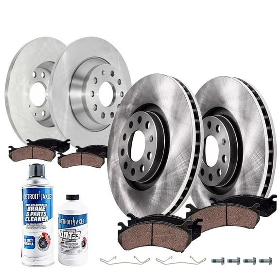Detroit Axle - Brake Kit for 16-18 Audi Q3 Quattro 12.28" inch Front and 11.81" inch Rear Disc Brake Rotors Ceramic Brakes Pads with Hardware 2016 2017 2018 Replacement
