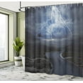 thumbnail image 5 of Ambesonne Nature Shower Curtain, Thunderstorm over Road, 69"Wx70"L, Dark Blue Grey, 5 of 5