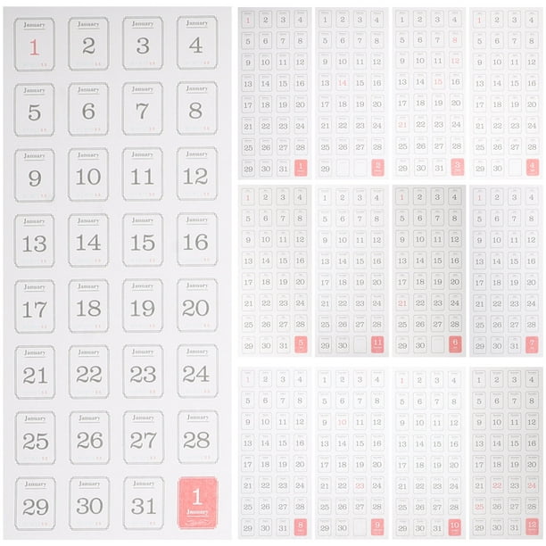 1 Juego de pegatinas para el día a día, pestañas para cuaderno, pegatinas autoadhesivas para calendario, pegatinas para fecha y diario