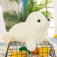 thumbnail image 2 of Animal de peluche de foca blanco, lindo juguete de almohada, muñeca kawaii para niños, 11,8 pulgadas, 2 of 4