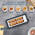 thumbnail image 6 of Plum Chef 4 Slice Toaster, Long Extra-Wide Slots for Bagels & Waffles, 6 Browning Levels, Bagel/Stop/Defrost/Reheat Functions & Removable Tray, Kitchen Gadgets, Stainless Steel, Black, 6 of 7
