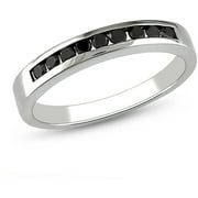 1/4 Carat T.W. Black Diamond Sterling Silver Semi-Eternity Ring