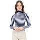 thumbnail image 1 of Playera Para Mujer Quarry A Rayas Con Cuello Alto Color Azul Marino, 1 of 4