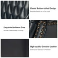 thumbnail image 3 of Traditional Genuine Leather Accent Chairs with Nailhead Trim Tufted Armchairs Set of 2 for Living Room Navy, 3 of 7
