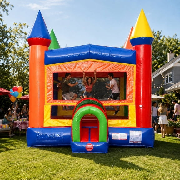 TentandTable Commercial Inflatable Bounce House - Modular Rainbow Jumper