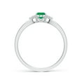 thumbnail image 2 of ANGARA Natural Solitaire Emerald Split Shank Engagement Ring with Trio Diamonds in 14K White Gold for Women (Size-6x4mm) | May Birthstone, Anniversary, Jewelry Gift for Women | Natural Emerald Ring, 2 of 10