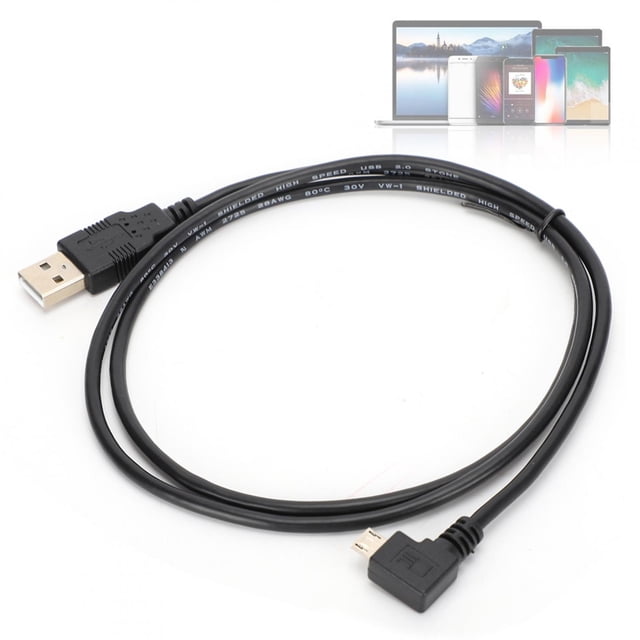 Angle C0402 Cable De Conexión Micro USB A USB De ángulo Recto De 1M Para Carga De Transmisión De Datos