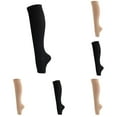 thumbnail image 3 of Xfvqtps Women Open Toe Pressure Socks Slim Knee High Socks Solid Color Calf Socks Long Tube Socks Yoga Socks Slip Midsole Socks Black, 3 of 3