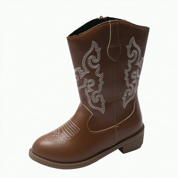 Gvdentm Toddler Boots Girls Knee High Fashion Riding Boots for Toddler/Little Kid/Big Kid(Brown,31)