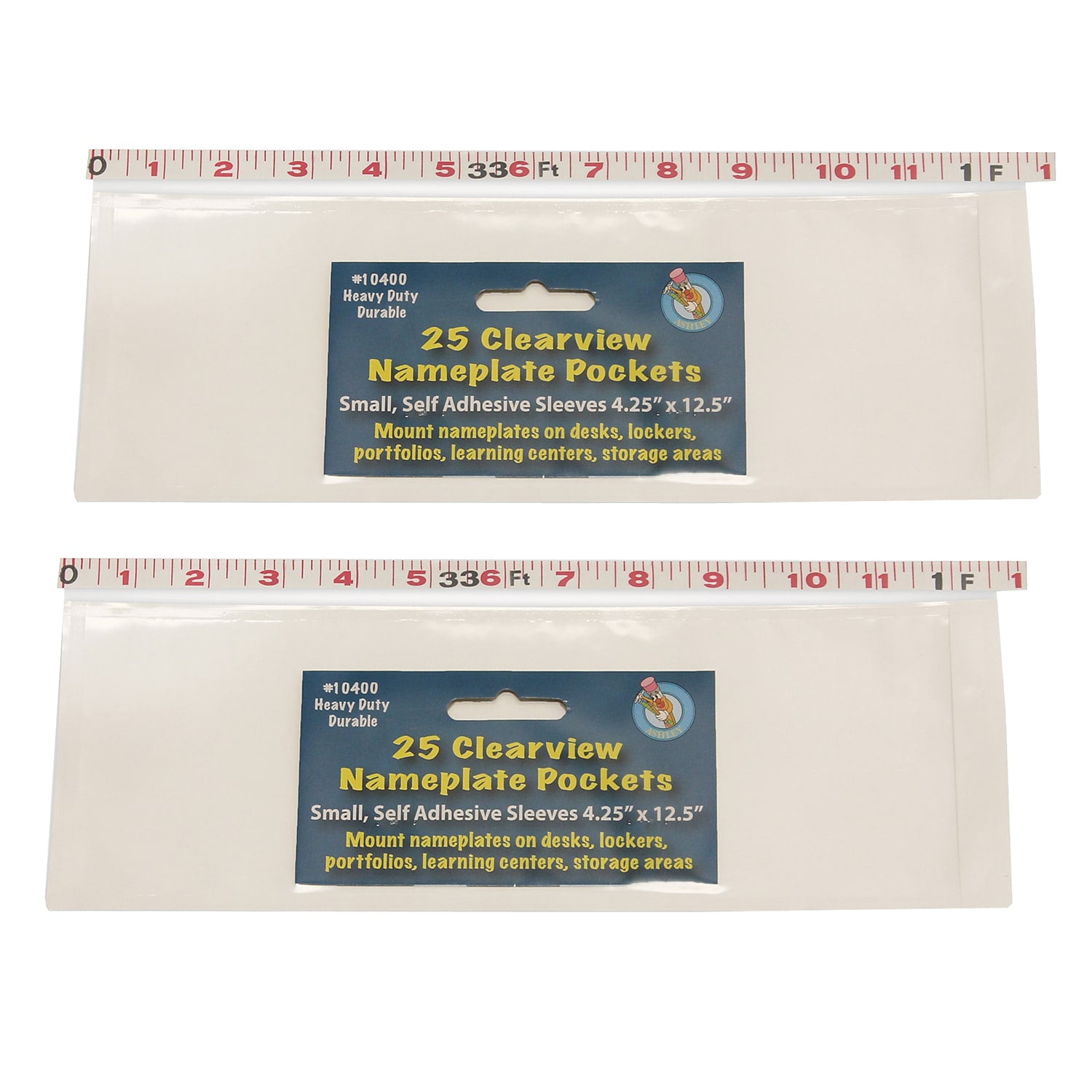 Ashley Productions Clear View Self-Adhesive Small Name Plate Pocket 4.25'' x 12.5'' 25 Per Pack 2