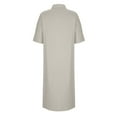 thumbnail image 4 of BUIGTTKLOP Cotton Linen Summer Dresses for Women Button down Shirt Dress Short Sleeve Tunic Shirts Long Beach Cover ups Dresses, 4 of 5