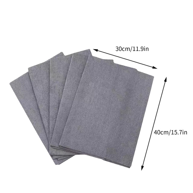 Vadktai Thickened Magic Cleaning Cloth, Lint Free Cloth,Reusable Microfiber Cleaning Rag for Windows,Mirror,Glass,Car,Gray