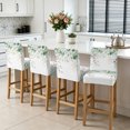 thumbnail image 3 of Eucalyptus Leaves Bar Stool Cover Set of 6, Spring Botanical Pastoral Watercolor Stretch Bar Chair Cover, Removable Washable Pub Counter Stool Chair Slipcover for Kitchen Dining Room Pub Cafe, 3 of 9