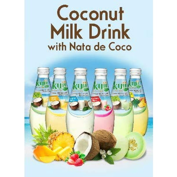 Kuii Coconut Milk Drink with Nata de Coco Variety(Original, Strawberry