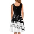 thumbnail image 3 of FKELYI Music Piano Keys Sleeveless Dress Size XL Polyester Sleeveless Midi Dress for Women Comfortable Hoilday Twirl Swing Dresses, 3 of 4