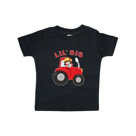 

Inktastic Farmer Tractor Little Sis Gift Baby Girl T-Shirt
