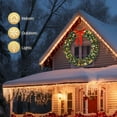 thumbnail image 6 of 60" Pre-Lit Christmas Wreath, Large Decorative Xmas Wreath w/ 600 Branches, Warm White LED Lights, Red Bow, Pinecones, Snowflakes – Perfect for Holiday Gifting, Green, 6 of 8
