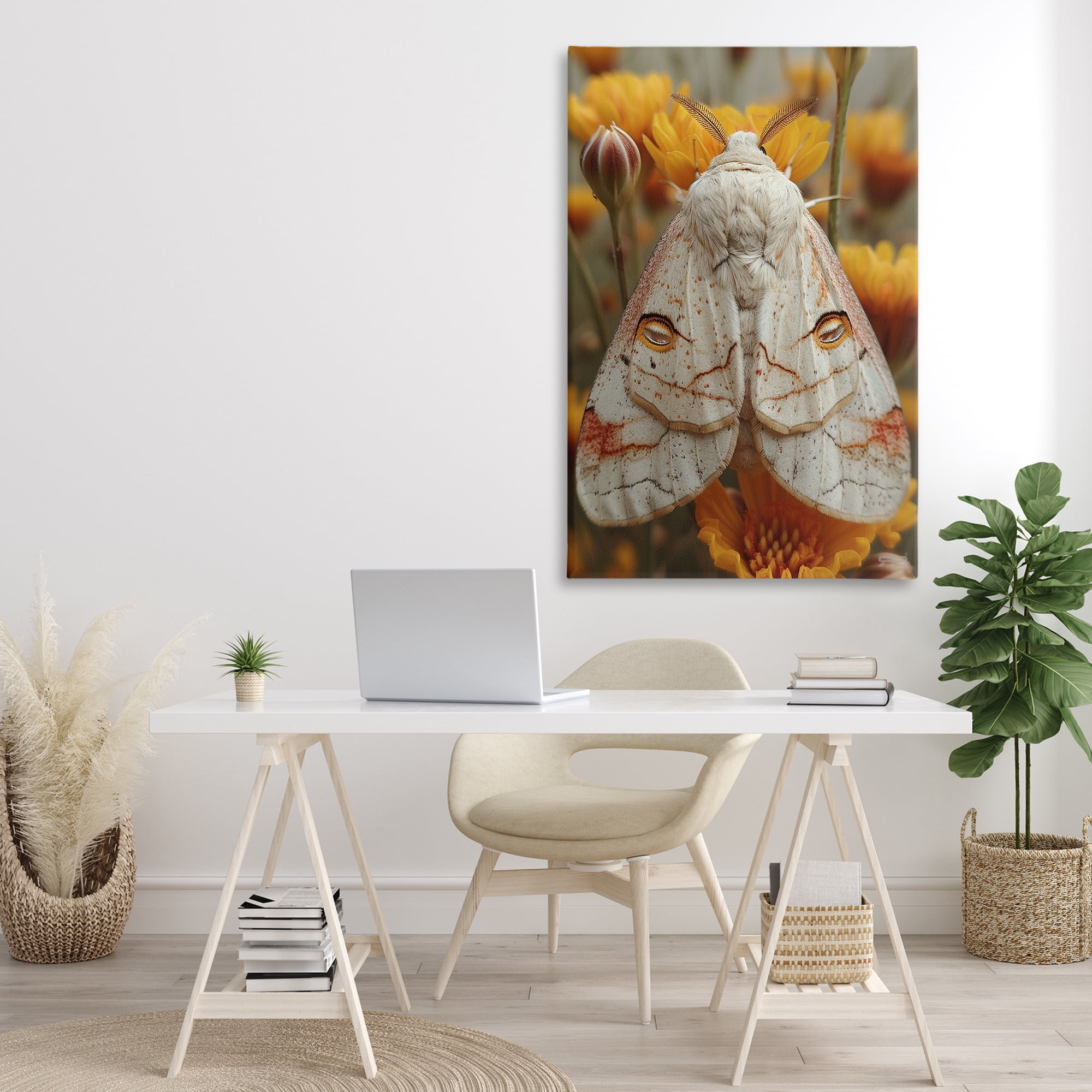 Stupell Industries Delicate Luna Moth Animals & Insects Painting Gallery Wrapped Canvas Art Print Wall Art, 30 x 45