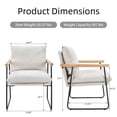 thumbnail image 2 of Vinform Modern Accent Chair, Arm Chair with Removable Cushion, Metal Frame for Living Room, Milk White, 2 of 7