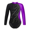 thumbnail image 3 of TSSOE Leotards for Girls Gymnastics Activewear Tank Unitard with Shorts Fitness Outfit Long Sleeve Purple 10, 3 of 7