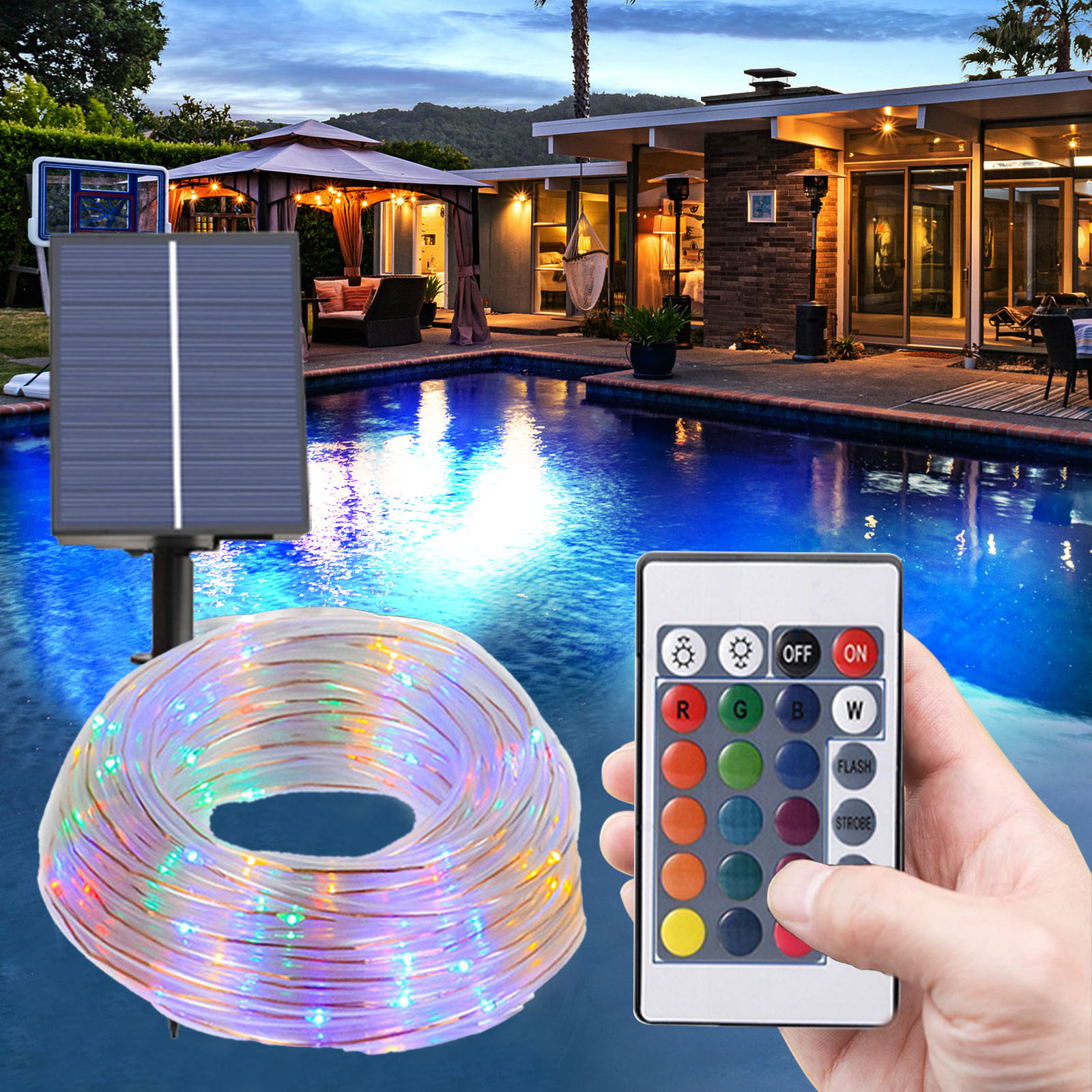 Summer Savings Dvkptbk Solar String Lights Outdoor, Swimming Pool