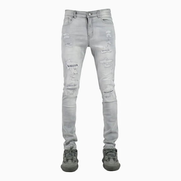 Men’s 3-Pack Distressed Skinny Jeans – Mixed Wash by Focus Jeans