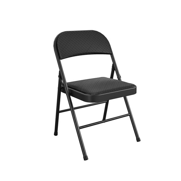 Silla plegable Cosco de tela negra, paquete de 1 unidad, marco de acero