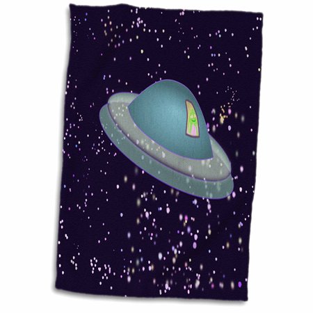 3dRose Print of Space Ship With Alien - Towel, 15 by 22-inch