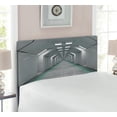 thumbnail image 2 of Futuristic Headboard, Sci-Fi Corridor Inside Space Station Ship Laboratory Technology Fiction Picture Art, Upholstered Decorative Metal Bed Headboard with Memory Foam, Twin Size, Green, by Ambesonne, 2 of 4