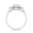 thumbnail image 2 of Rosec Jewels Certified Moissanite Flower Wedding Ring Set - D-VS1 Quality Statement Engagement Ring with Enhancer, 14K White Gold, US 4.00, 2 of 8