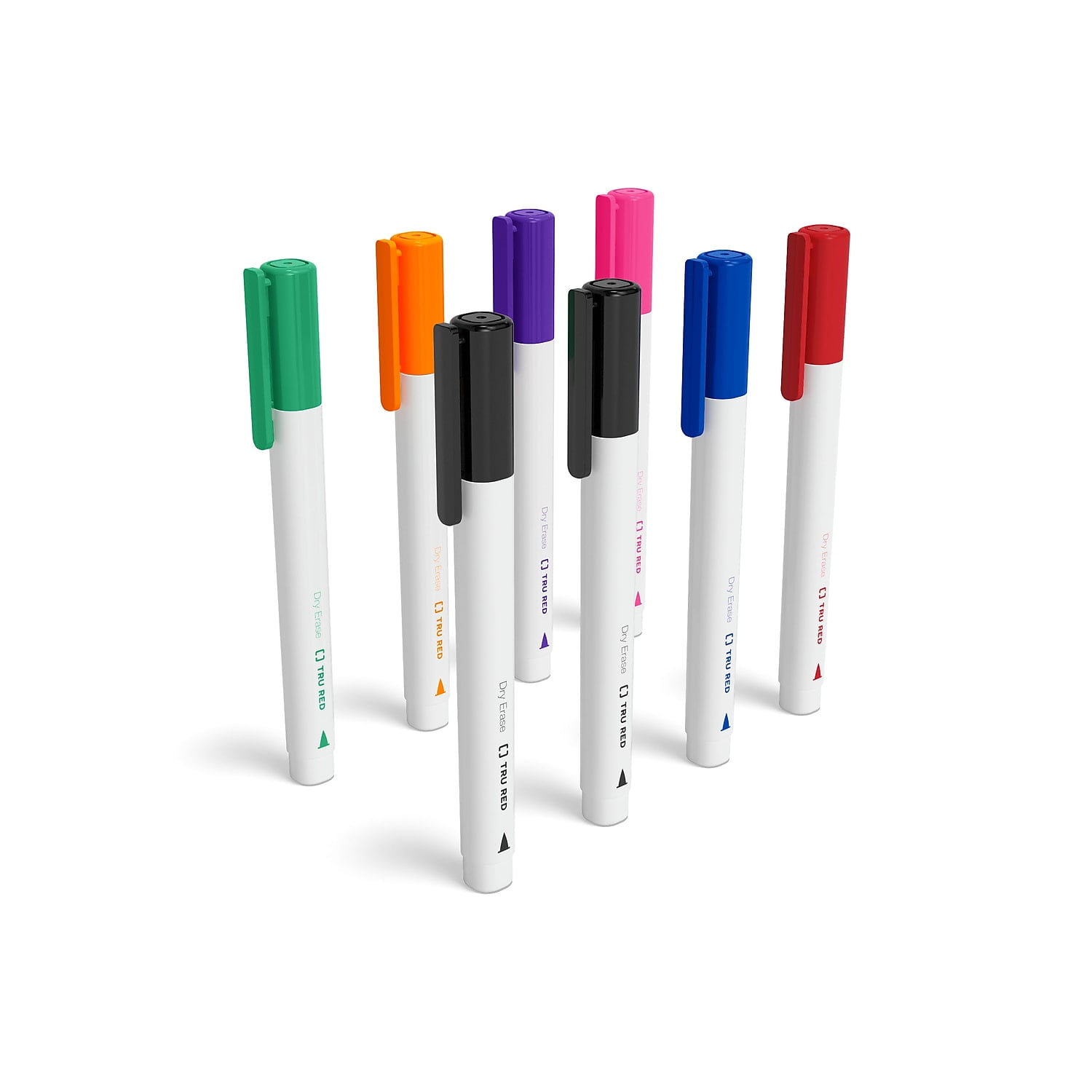 TRU RED Pen Dry Erase Markers Fine Tip Assorted 8/Pk TR56881
