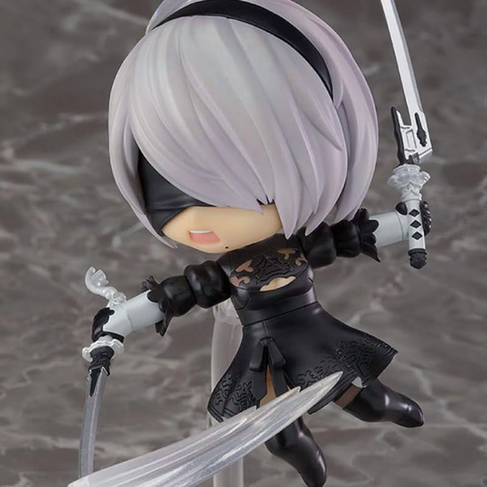 New Yorha 2B Figure, Q Version Fighting Movable Yorha No.2 Type B Anime Figure 10cm/3.9inch PVC Character Figurine Cosplay Model Handicrafts Gift