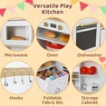 thumbnail image 3 of LAZY BUDDY Corner Play Kitchen, Wooden Kids Kitchen Playset with Light & Sound, Toddler Interactive Pretend Toy, 3 of 7