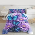 thumbnail image 2 of Homewish Cute Daisy Butterfly Bedding Comforter Set,Kawaii Flower Floral Twin Comforter Sets,Purple Blue Bedding Set For Girls Teens,Super Cozy Room Decor Reversible,2 Pieces, 2 of 8
