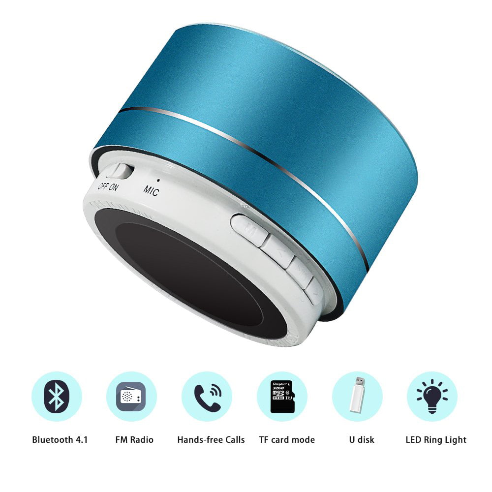 Portable Wireless Bluetooth Speaker with Built-in-Mic,Handsfree Call,TF  Card,HD Sound and Bass for iPhone Ipad Android Smartphone and More Sliver