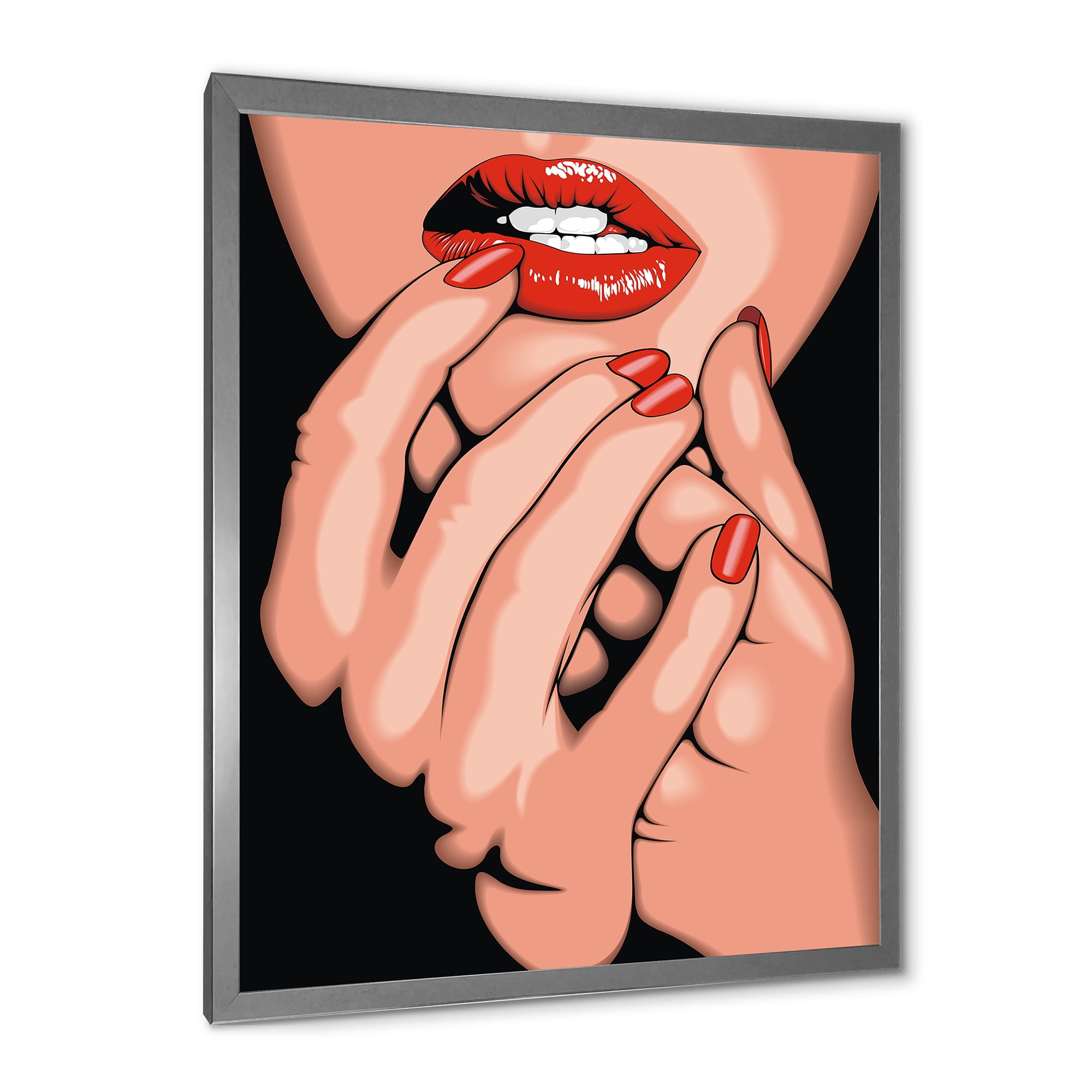 Designart 'Portrai Of A Young Modern Girl' Modern Framed Art Print