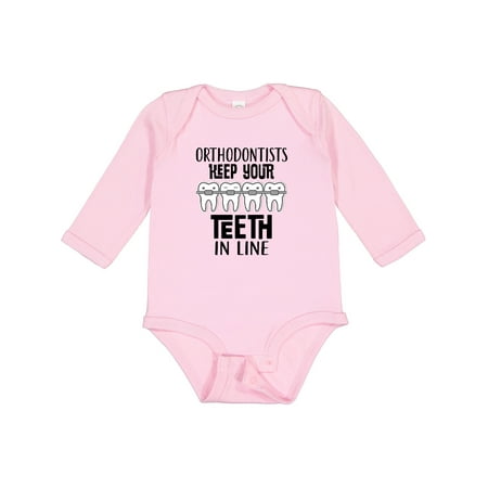 

Inktastic Funny Orthodontist Dental Quote Gift Baby Boy or Baby Girl Long Sleeve Bodysuit