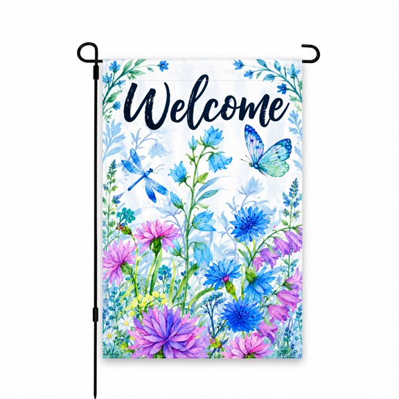 Welcome Garden Flag 12x18 Inch - Colorful Butterfly and Floral Design for Outdoor Decor - Perfect Yard, Lawn, Patio, or Porch Display Spring Decoration