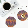 thumbnail image 4 of Fuzoiu Lavender Flowers Print Leather Coasters Set,Drink Coasters Set of 4,for Tabletop Protection, Durable PVC Coasters,Home Décor and Housewarming Gift-Octagon, 4 of 6