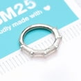 thumbnail image 3 of BM25 14 Karat White Gold Brilliant Baguette Gem Segmented Seamless Clicker Hoop Ring-Clear Gem, 3 of 4